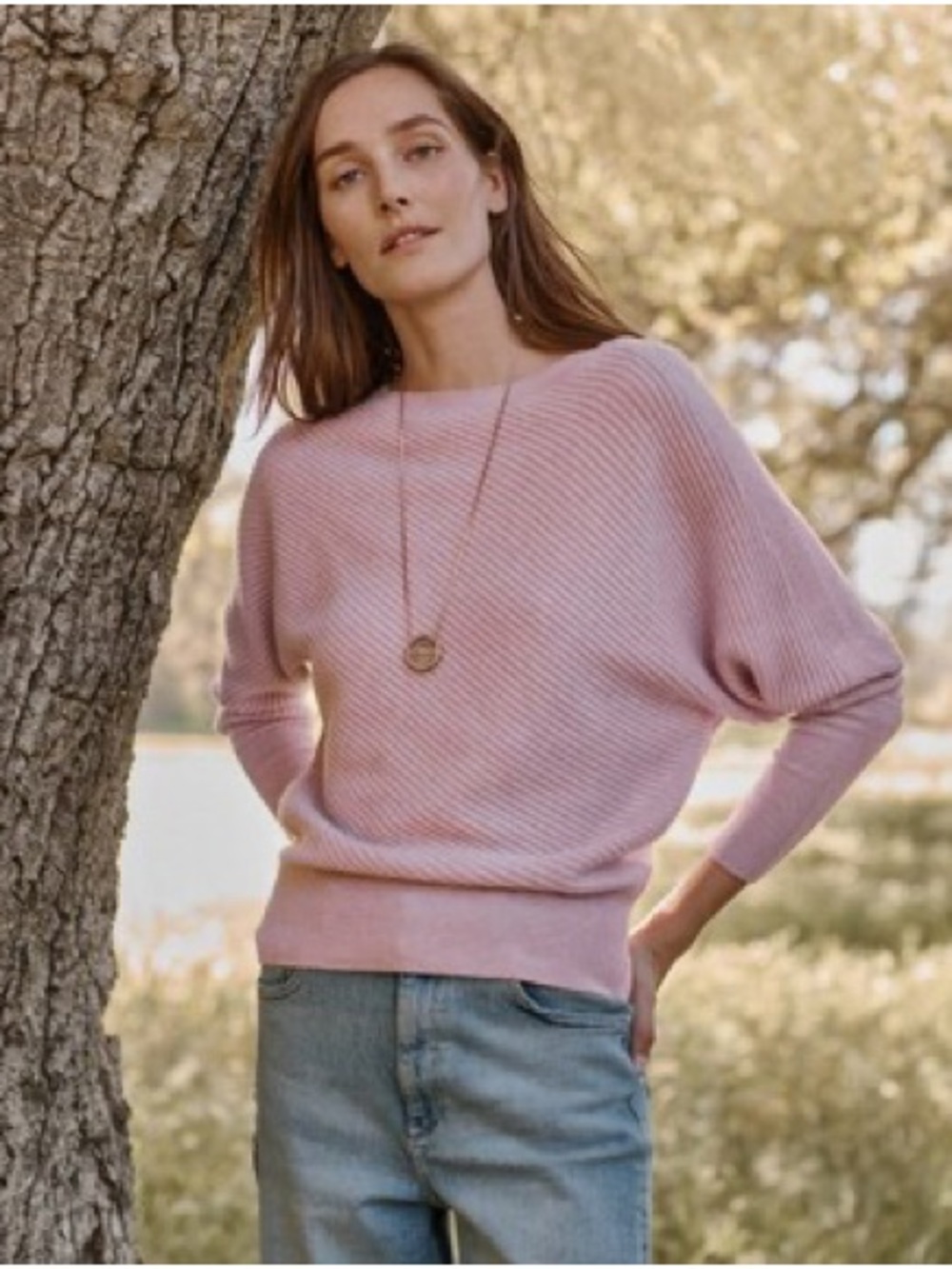 NWT Garnet Hill Cashmere Angeled Sweater